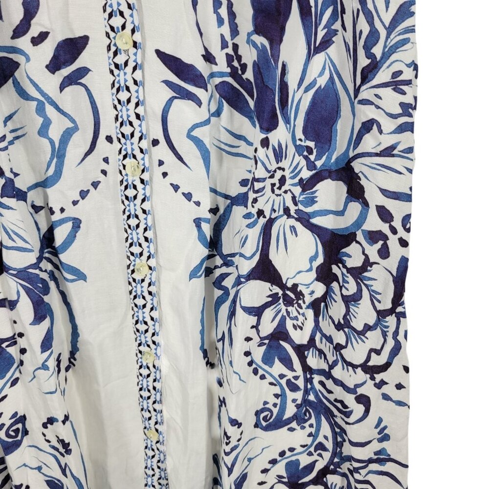 Maeve The Irene Linen Shirt Dress Resort Luxe Coastal Mediterranean XLP Vacation - Picture 6 of 8